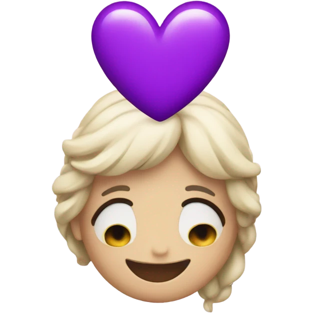 In love emoji with purpple hearts emoji