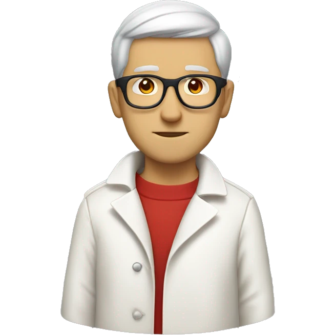<excerpt>
A white man with short hair, donning red tinted glasses in a white trench coat, is an alchemist.
</excerpt> emoji