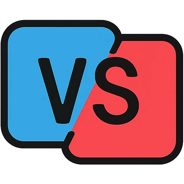 simple icon with text 'VS', modern and clean style, suitable for presentation, text clearly visible emoji