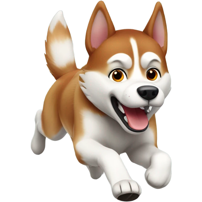 Red Siberian husky running happily emoji