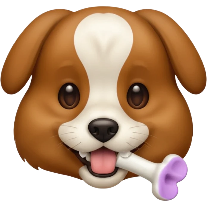 dog faace with bone in mouth emoji