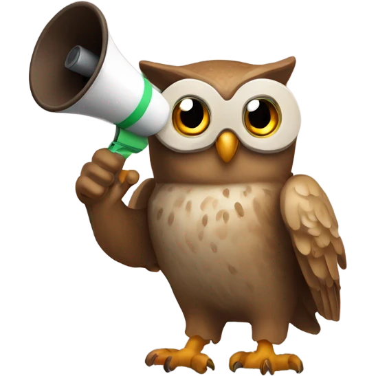 duolingo owl with megaphone emoji