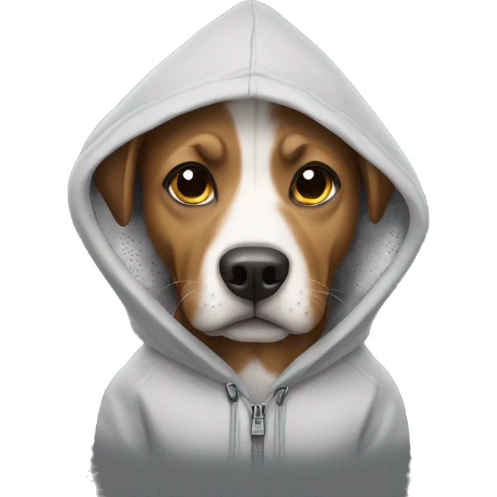 Dog wearing hoodie emoji