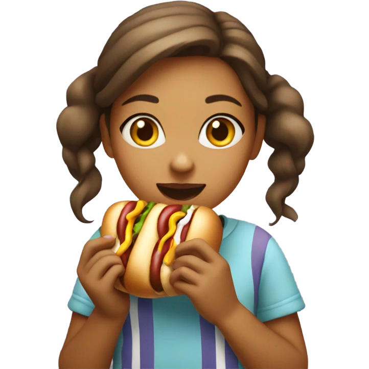 Girl eating hot dog emoji