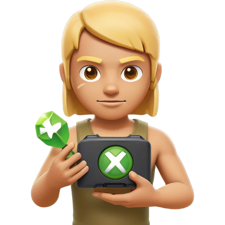 Clash of Clans aesthetic: Cinematic Playful Xbox 360 Console Portrait Emoji, rendered in a 3D vector-style similar to standard emojis with minimal shading and bold, simplified shapes. A compact, distinct form with signature details, softly glowing with a modern gaming energy charm. Simplified yet unmistakably iconic, highly detailed and consistent, glowing with a soft radiance and high shine. Stylized with a touch of next-gen innovation and a soft glowing outline, capturing the essence of a beloved gaming relic with a friendly, playful manner! emoji