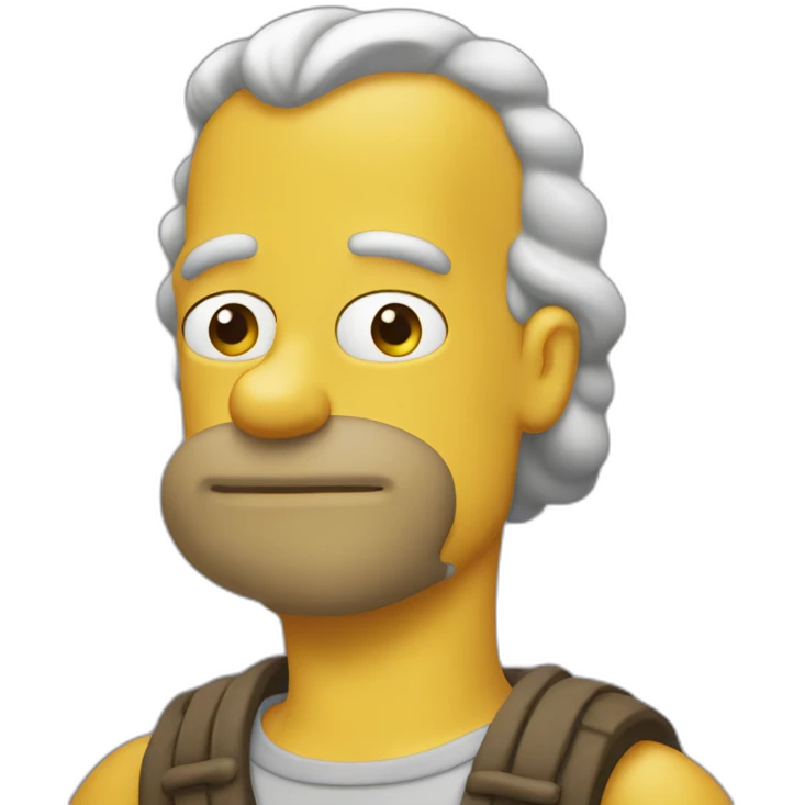 Homero con cabello rubio emoji