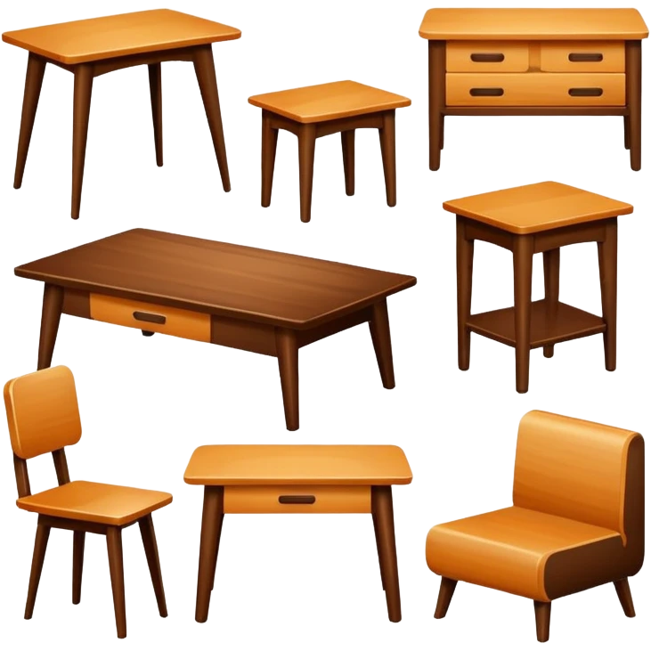 fancy modern wooden furniture set emoji