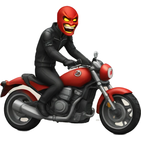 Le diable sur une moto  emoji