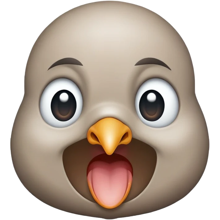 pigeon face crying laughing emoji