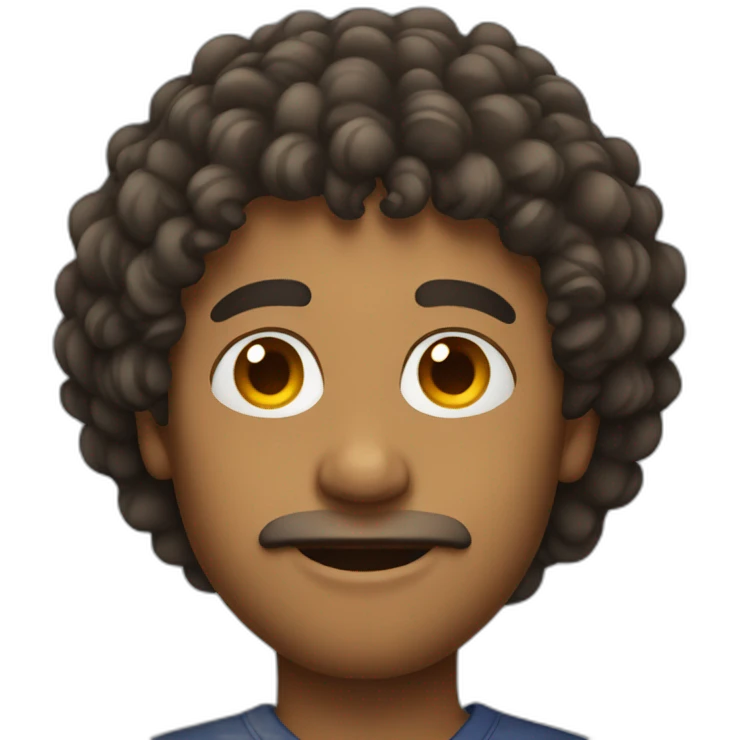 man with curly hair emoji
