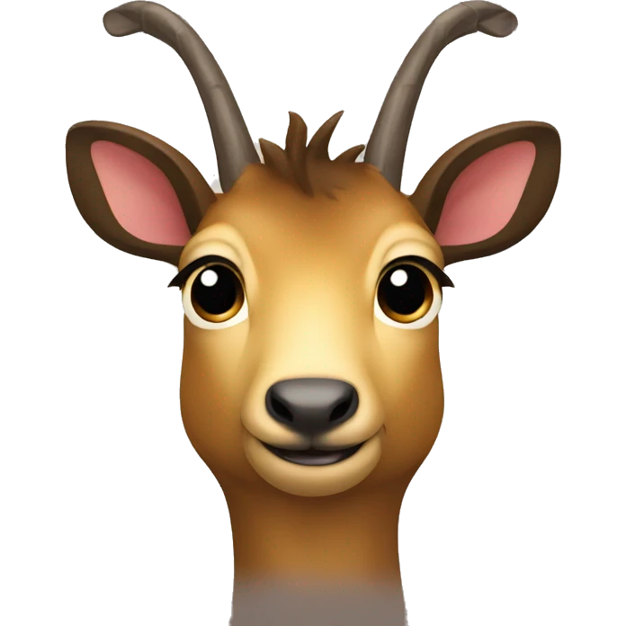 peeping happy smiling dark chamois front face with hooves emoji