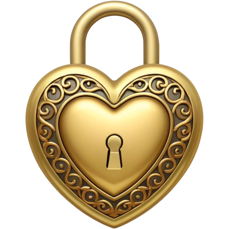 gold heart lock emoji