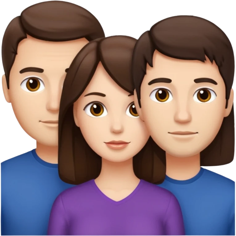 Un trouple deux hommes une femme brune emoji
