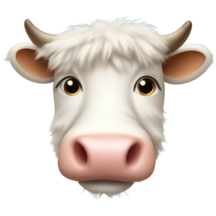 a really fluffy cow emoji