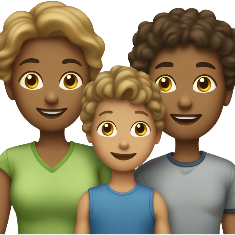 Mom and 3 sons emoji