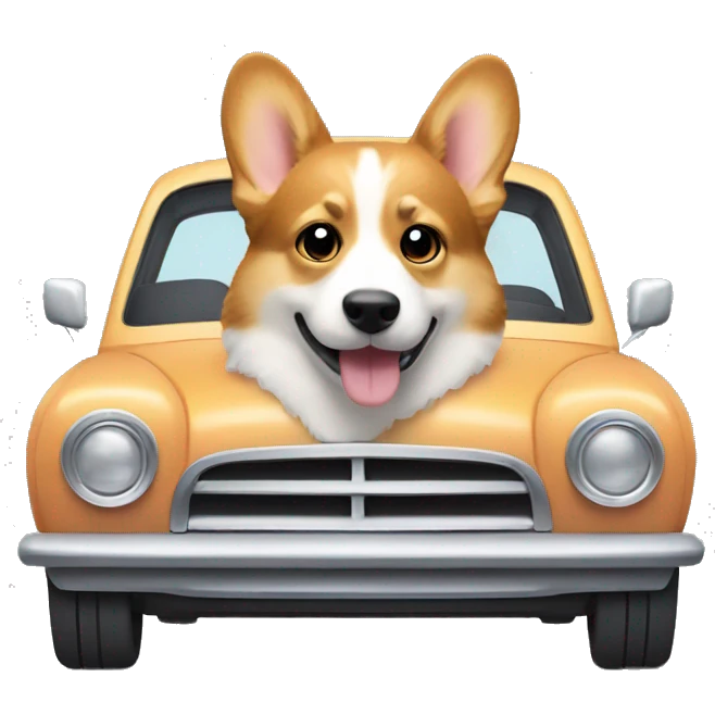 car inside a corgi emoji