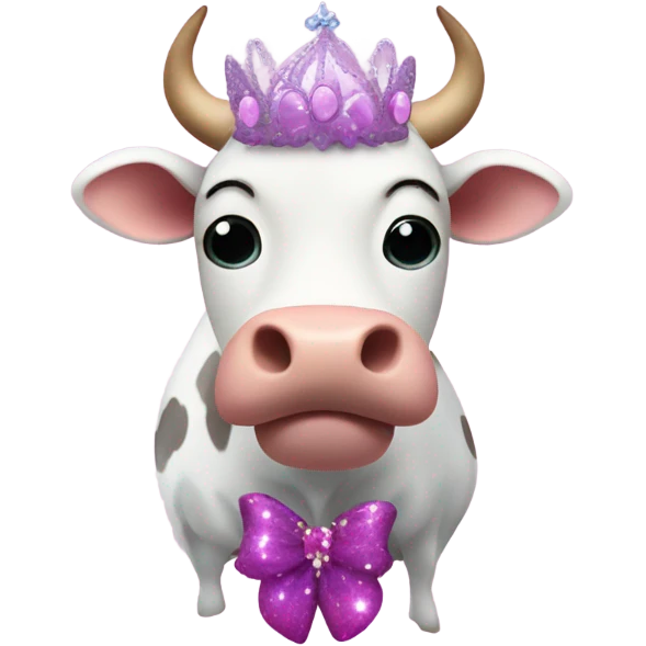 Cow dressed as a sugar plum fairy emoji