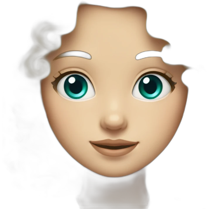 Blonde curly hair mid length Belgian girl blue eyes with turquoise earrings and light pink features emoji