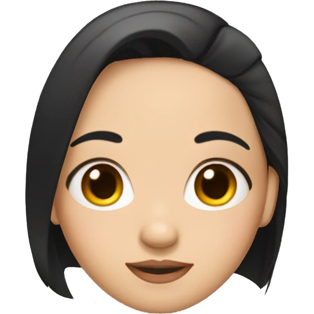 Girl with black straight hair, with a bow in her hair emoji