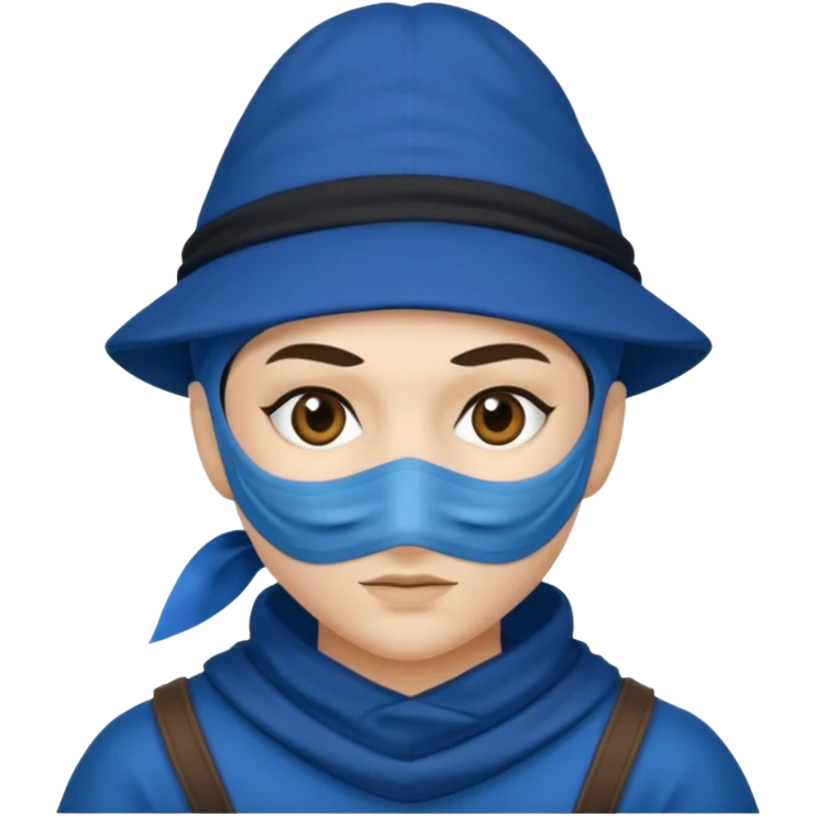 thief, blue hat, thief mask, thief dress. emoji
