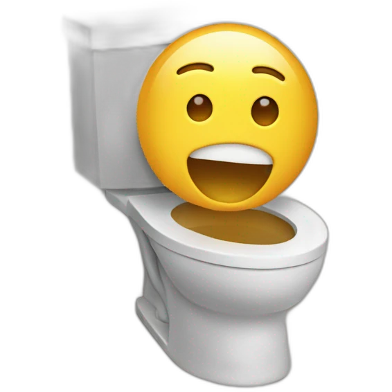 toilet with a head out of the bowl emoji