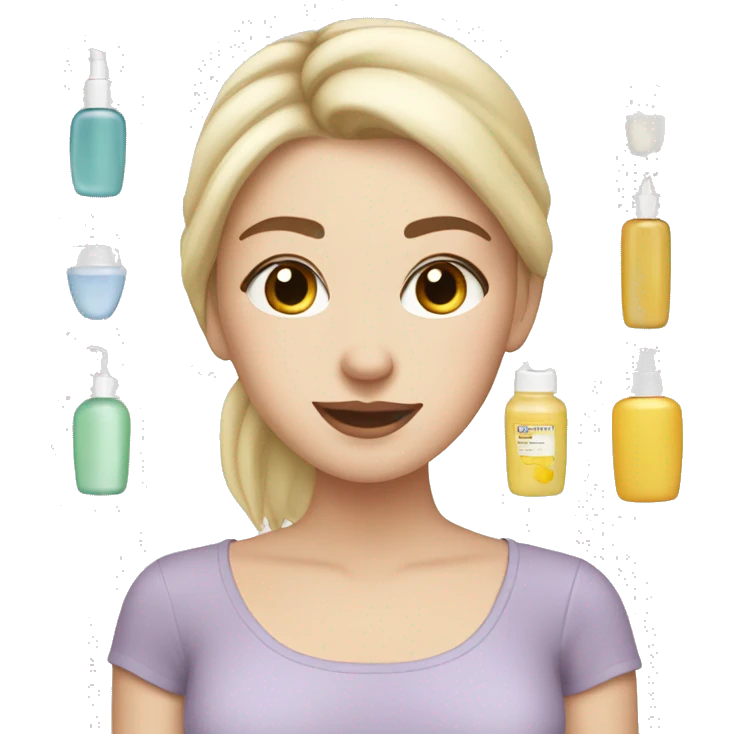 white girl doing skincare emoji