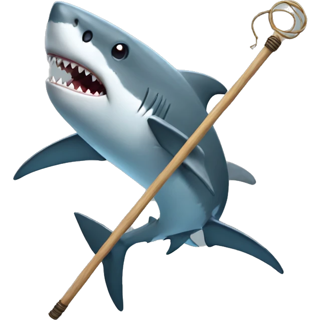 shark holding staff emoji