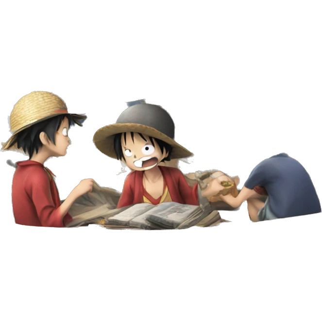 luffy learning japanse on boat  emoji