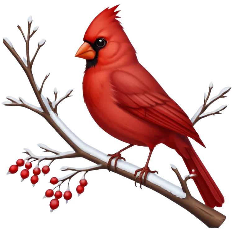 Cardinal in snow emoji