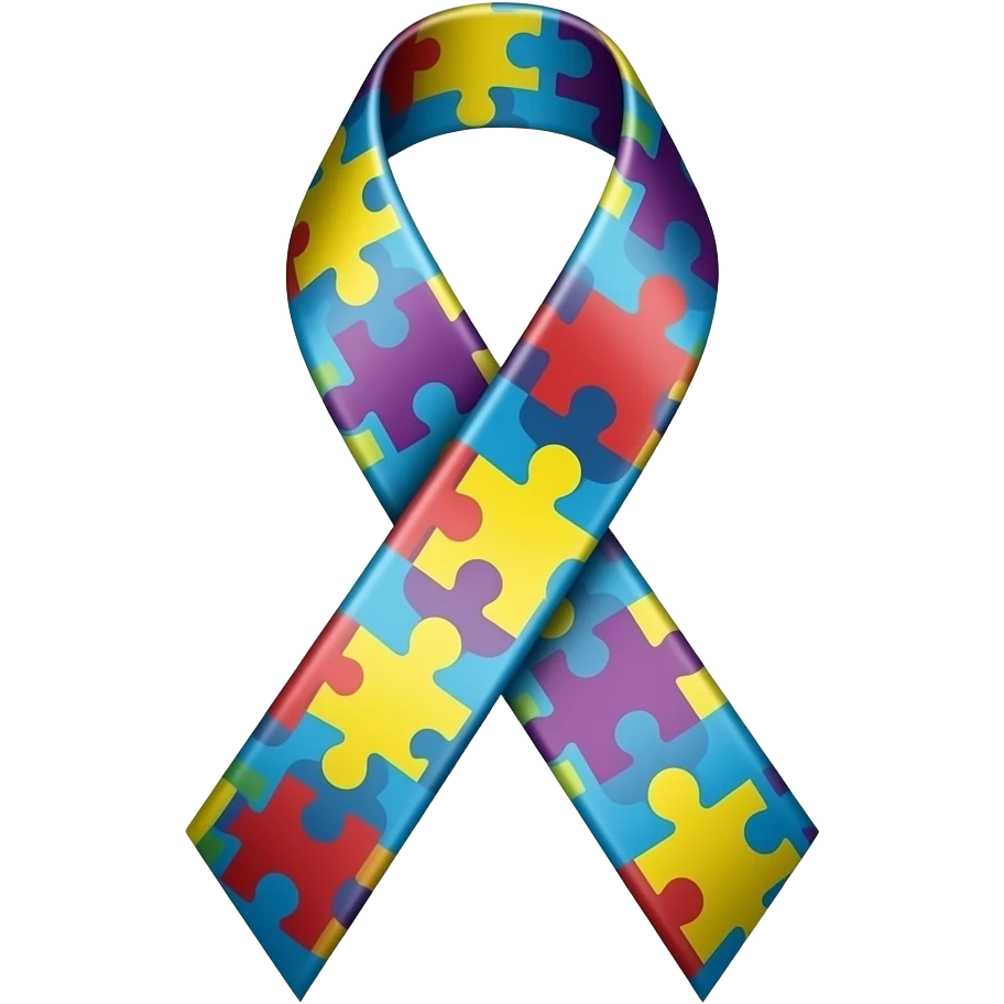 Autism Awareness day ribbon emoji