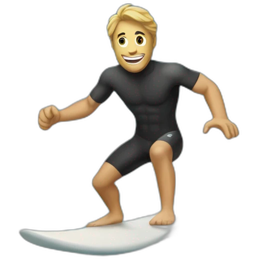 Surfeur qui prend un tube emoji