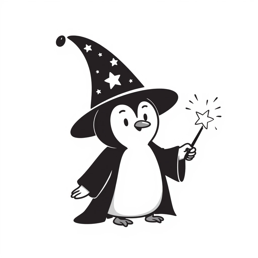 Penguin Wizard emoji