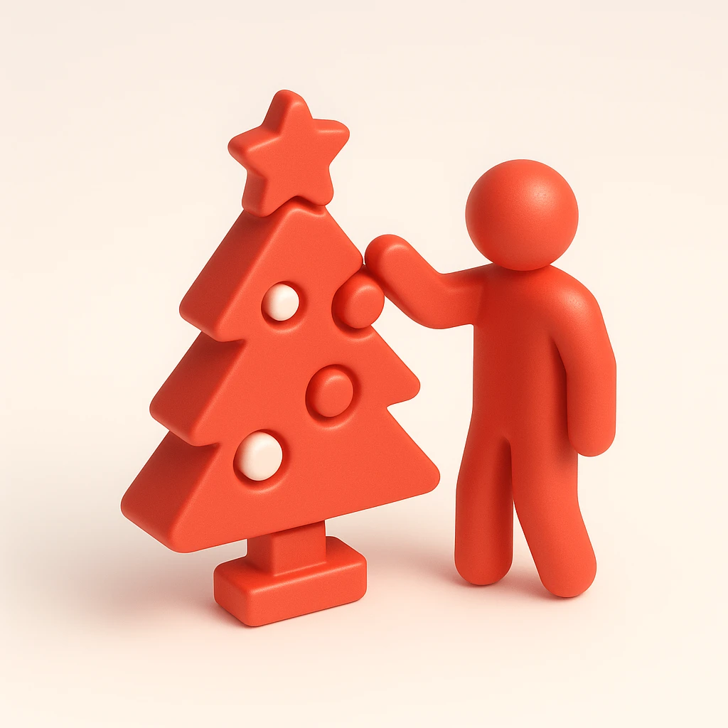 people decorating a Christmas tree emoji