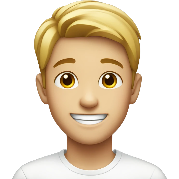 smiling boy in white shirt emoji