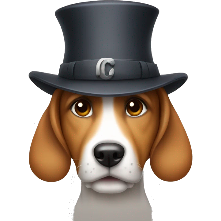 Dog wearing hat emoji