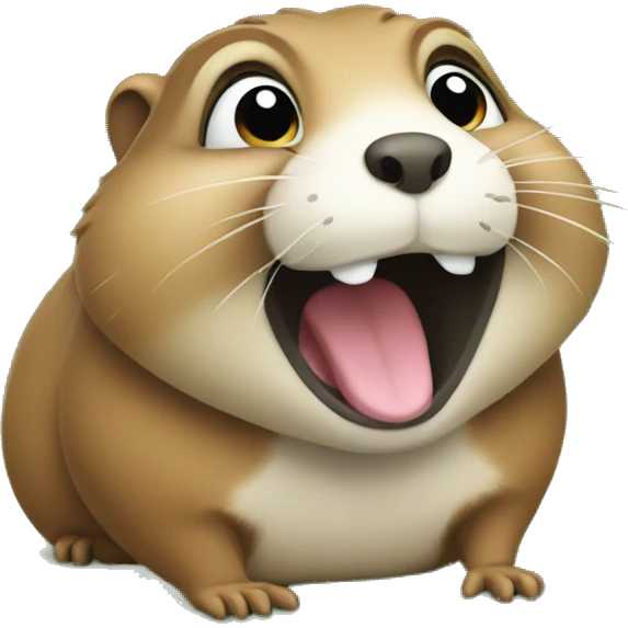 Gopher with funny face emoji