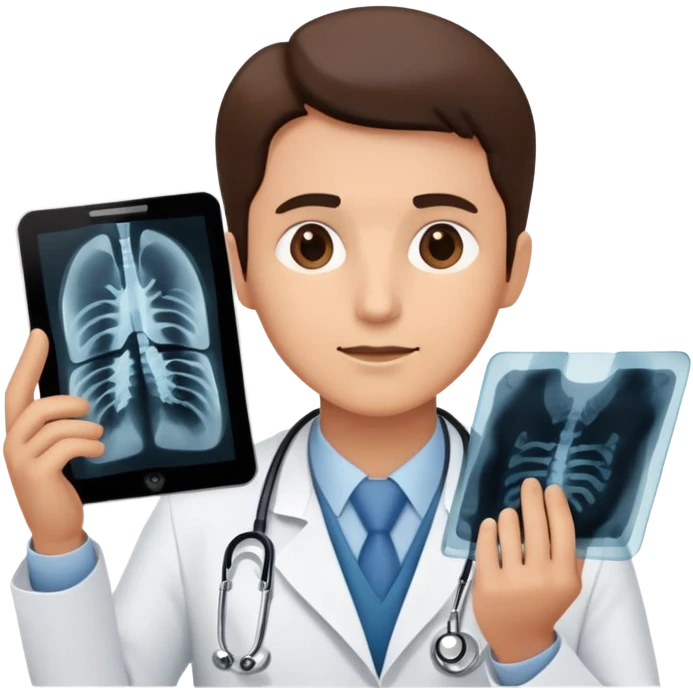 A doctor looking at an x-ray emoji