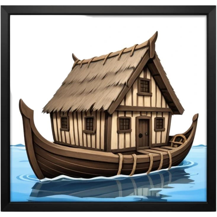 viking house from a ship emoji