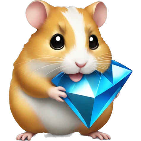 A hamster holding youtube diamond play button award emoji