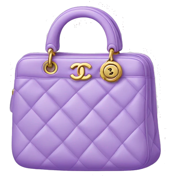 Lilac chanel handbag emoji