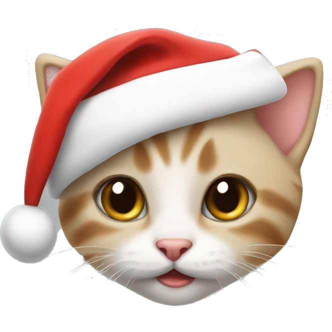 kitten with a santa hat emoji