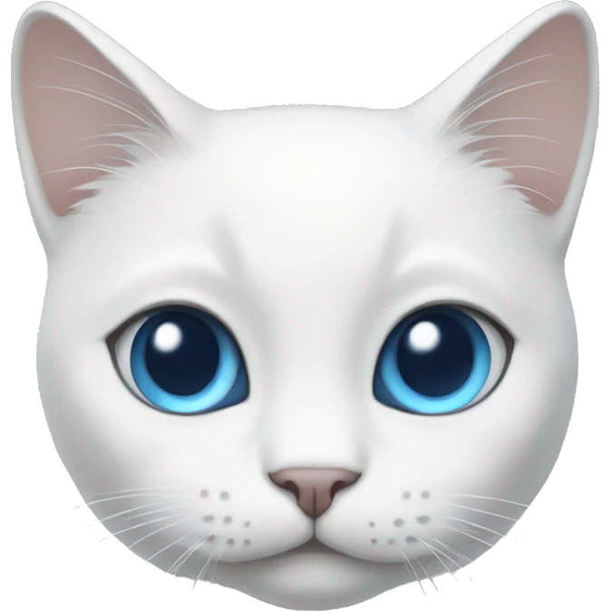 White cat with grey face and blue eyes emoji