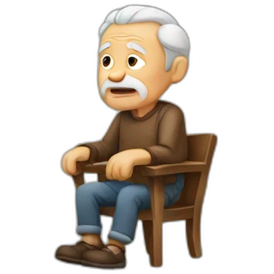 old man sit emoji