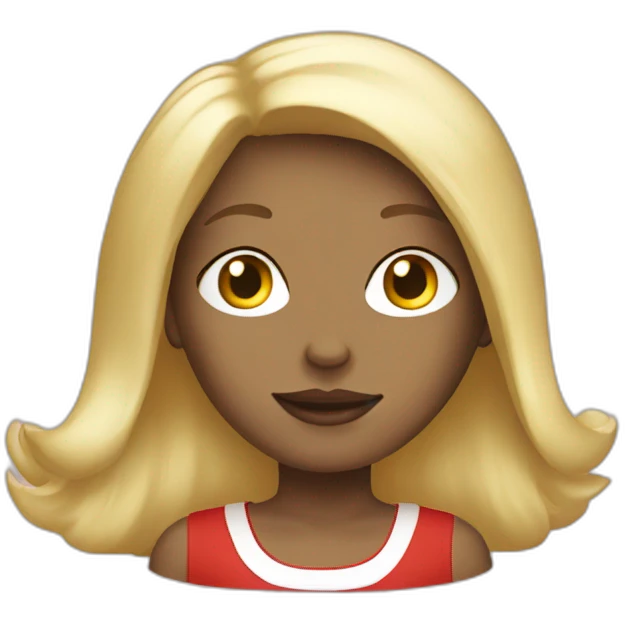 Red White blonde girl emoji