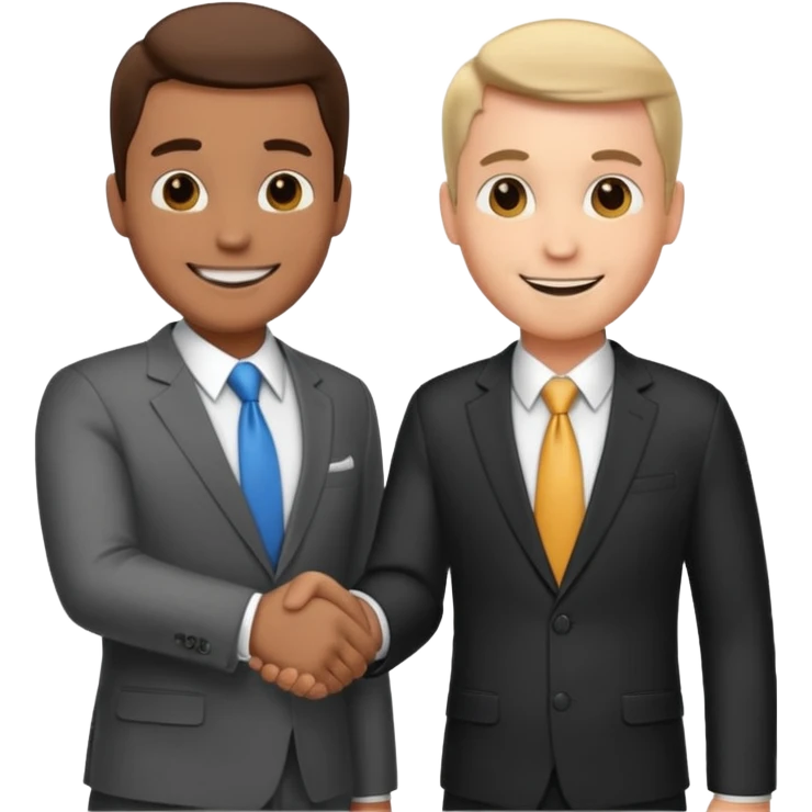 two men shaking hands, one with darker skin and one with lighter skin emoji