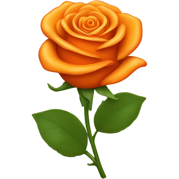 Orange aesthetic heart in which there is a bright orange rose  emoji