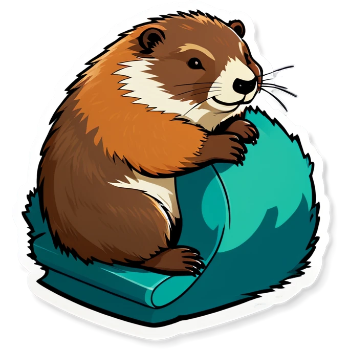 Marmota dormida mientras suena el despertador  emoji