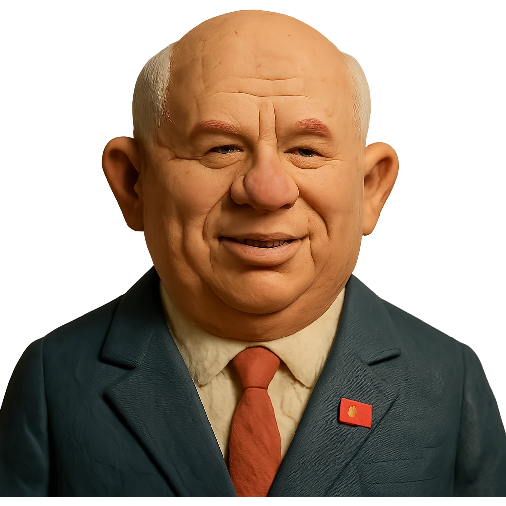 claymation style portrait of Nikita Khrushchev emoji