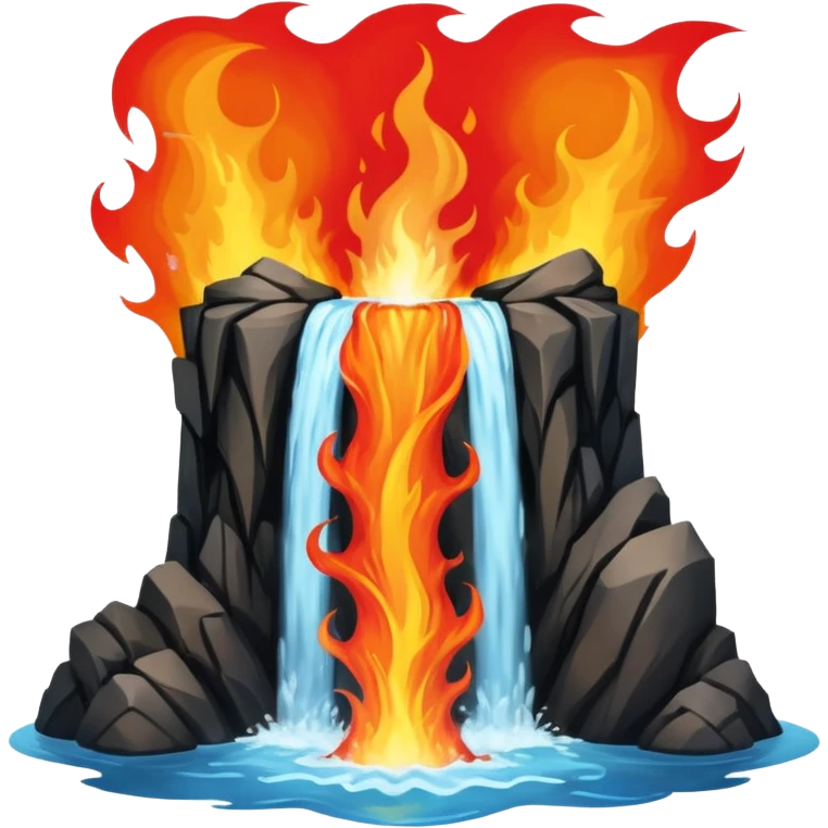 Waterfall on fire emoji