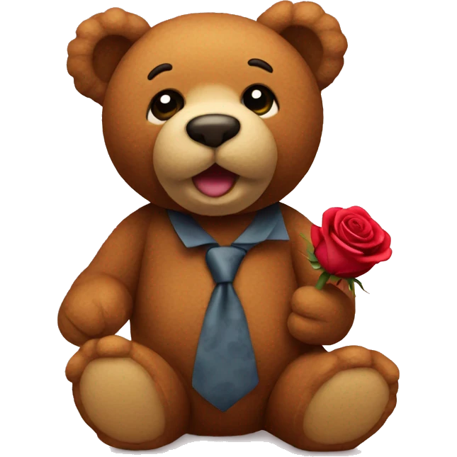 Teddy giving rose emoji